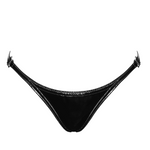 The Dominae black PVC string panty seen from another angle
