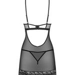The Donarella black chemise and thong seen from another angle