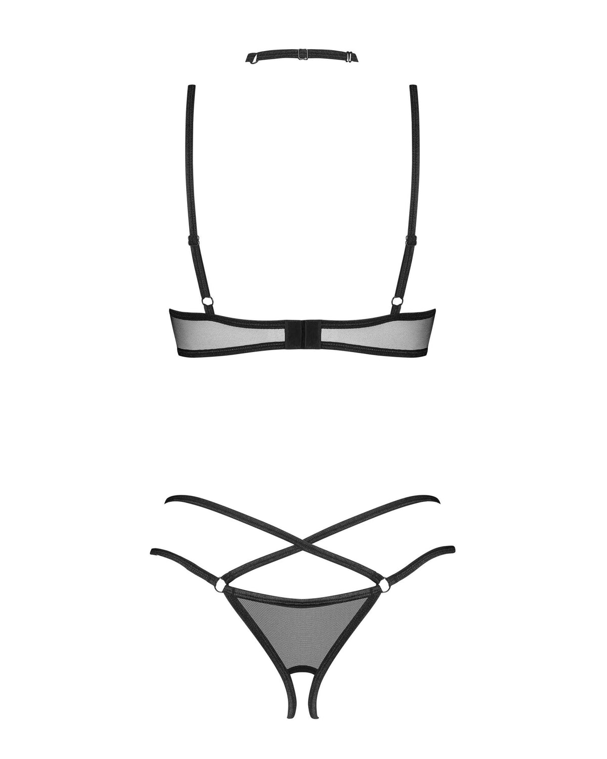 An additional view of the Donarella black crotchless set