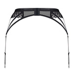 An additional view of the Donarella black garter belt