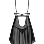 A further look at the Donarella black lace babydoll and thong