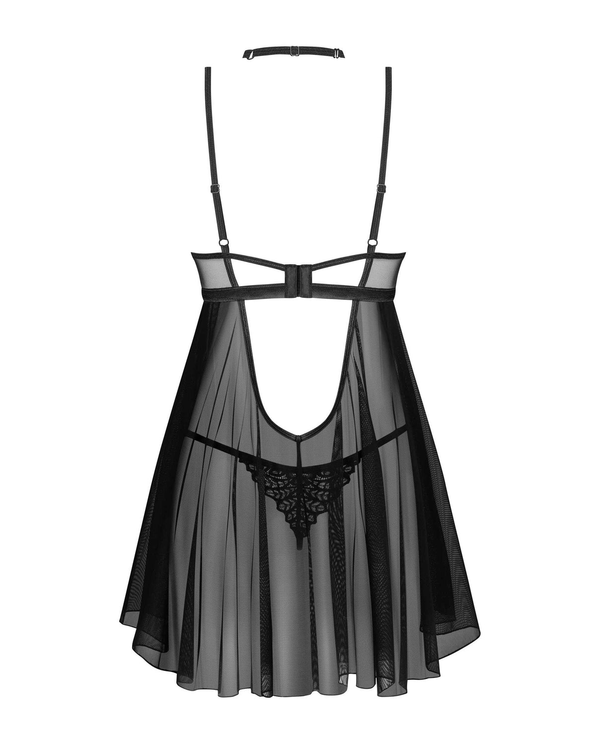 A further look at the Donarella black lace babydoll and thong
