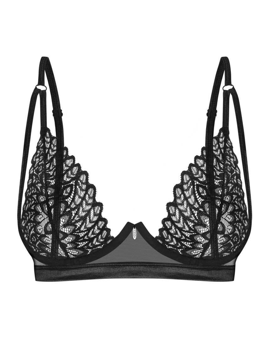 The Donarella black lace bra seen from another angle