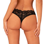 The Donna Dream black lace crotchless thong seen from another angle