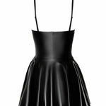 An additional view of the Dreamer black wetlook corset mini dress