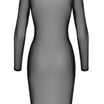 The Ecstasy black transparent mesh midi dress, seen from a different angle