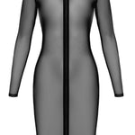 A further look at the Ecstasy black transparent mesh midi dress