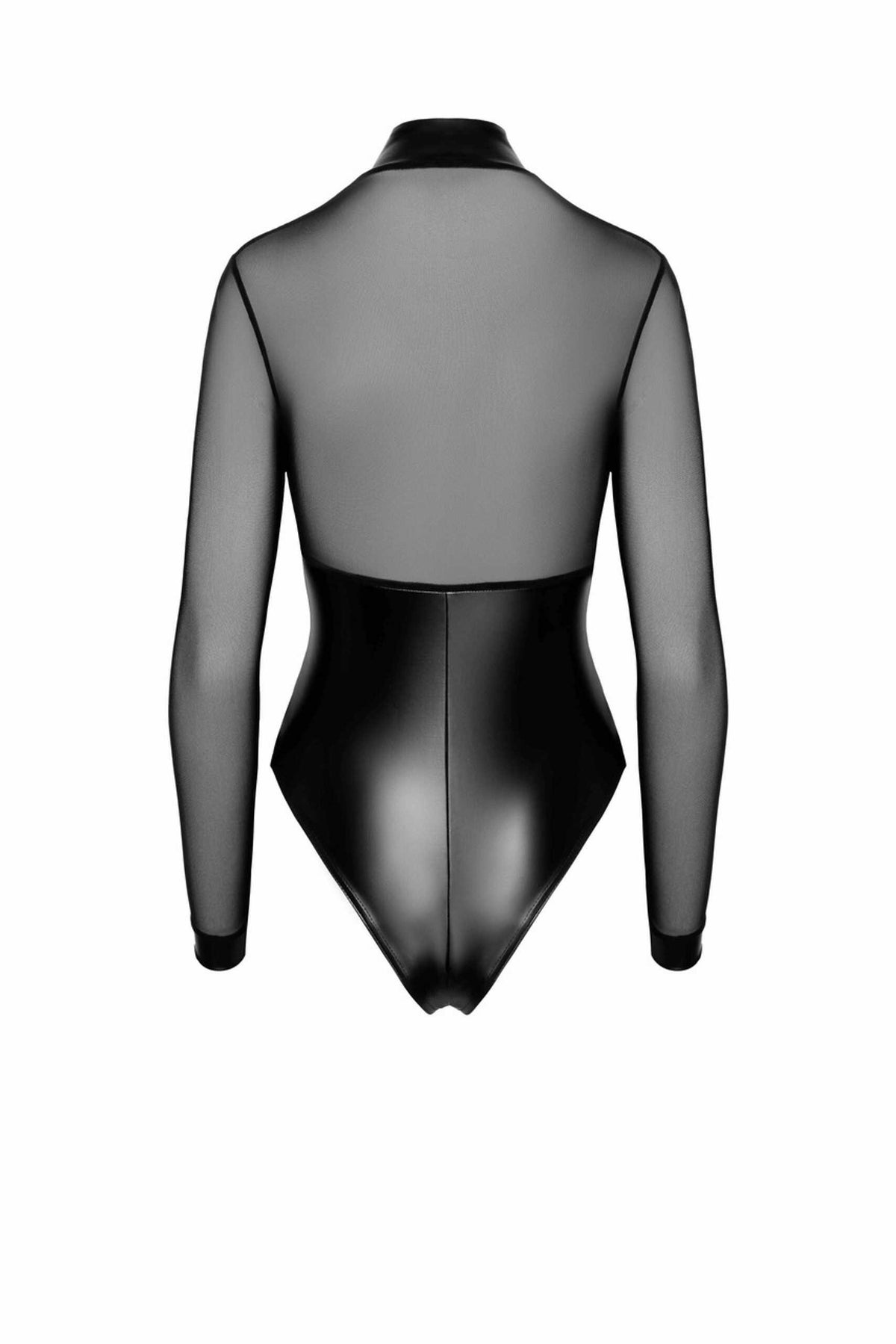 A further look at the Edge black wetlook and mesh bodysuit