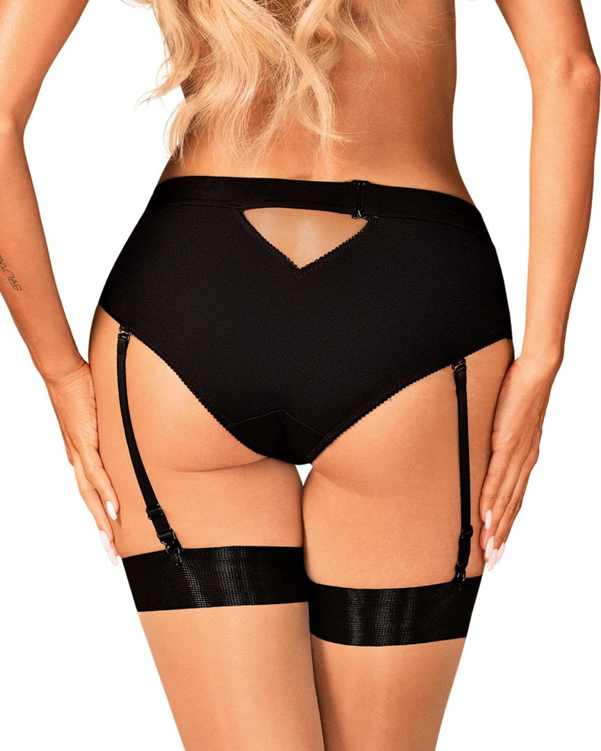 The Editya black lace garter panties seen from another angle