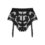 A supplementary image of the Editya black lace garter panties