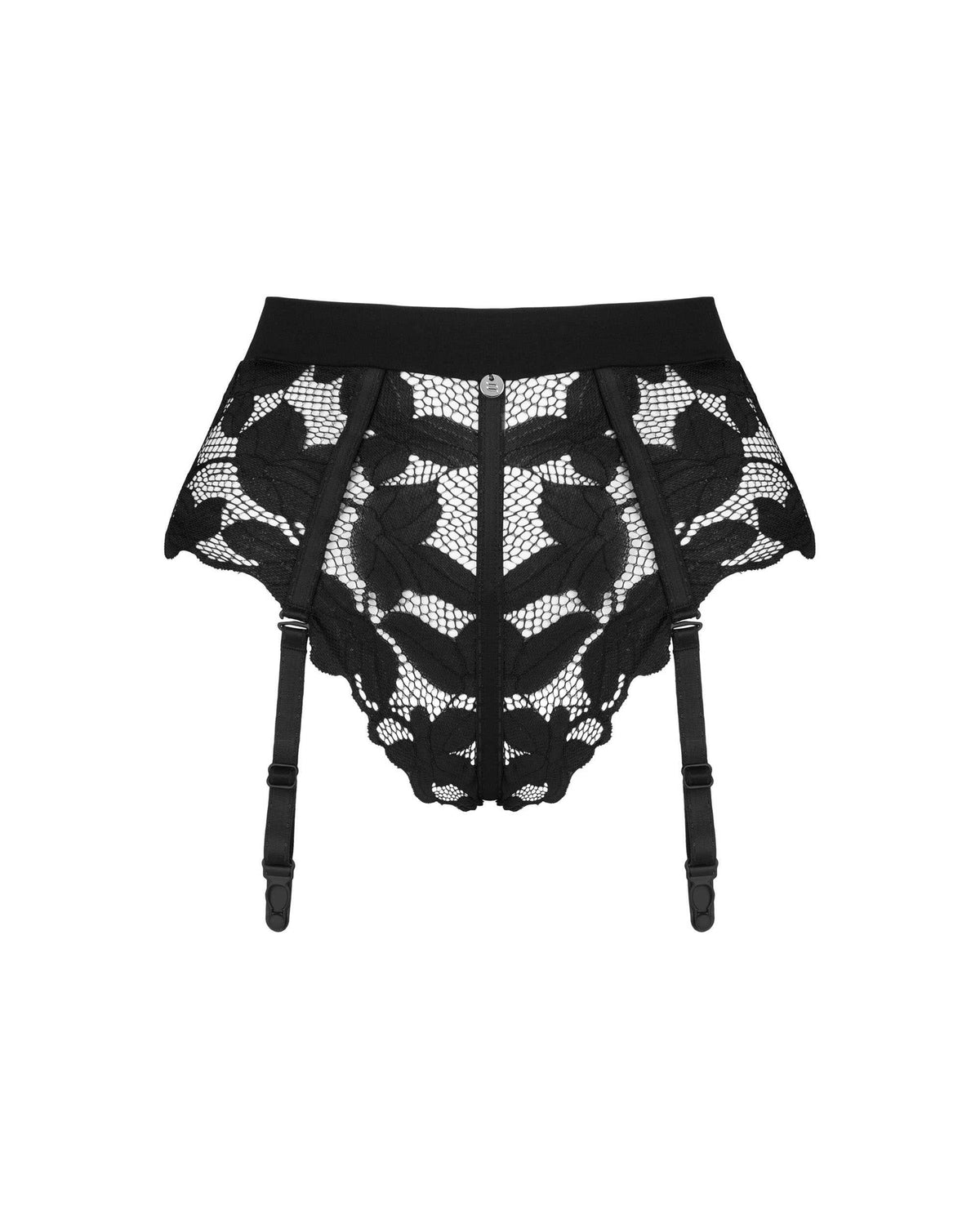 A supplementary image of the Editya black lace garter panties