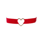 The Elianes red elastic garter, seen from a different angle