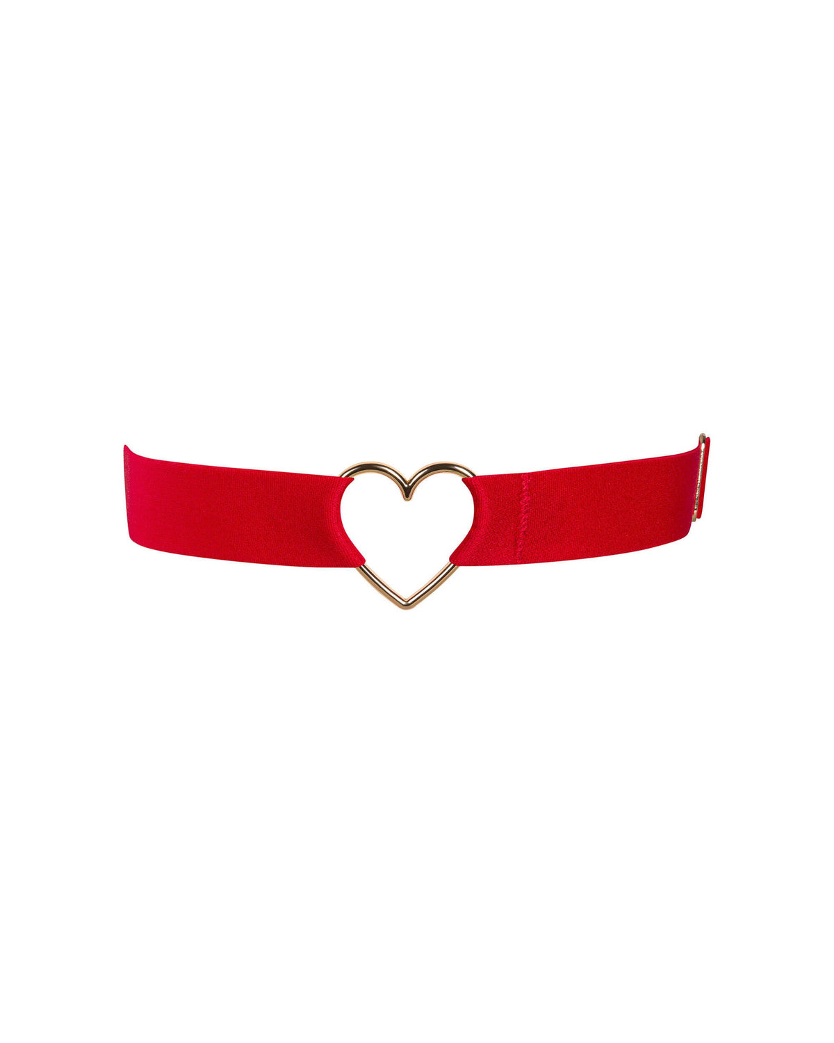 The Elianes red elastic garter, seen from a different angle