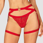 An additional view of the Elianes red harness