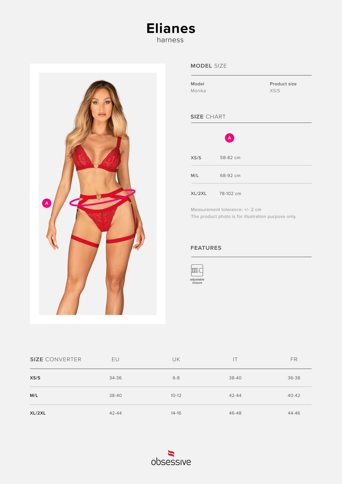 An extra gallery view of the Elianes red harness