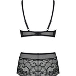 The Elizenes black lace bra and shorts set, seen from a different angle