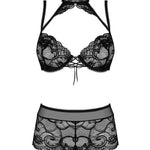 A further look at the Elizenes black lace bra and shorts set