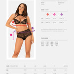 One more view of the Elizenes black lace bra and shorts set