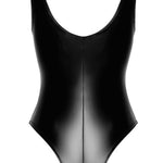 One more view of the Elysium black wetlook bodysuit