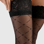 Enchantè black 20 denier hold-up stockings with a polyamide and elastane blend