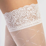 Enchantè white 20 denier hold-up stockings with a polyamide and elastane blend