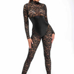The Enigma black lace catsuit seen from another angle