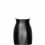 The Eros black flocked mesh and wetlook dress, featuring a floral flocked mesh top