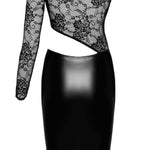 A further look at the Erotica black lace and wetlook midi dress