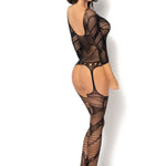 An alternate view of the Esmeralda black bodystocking