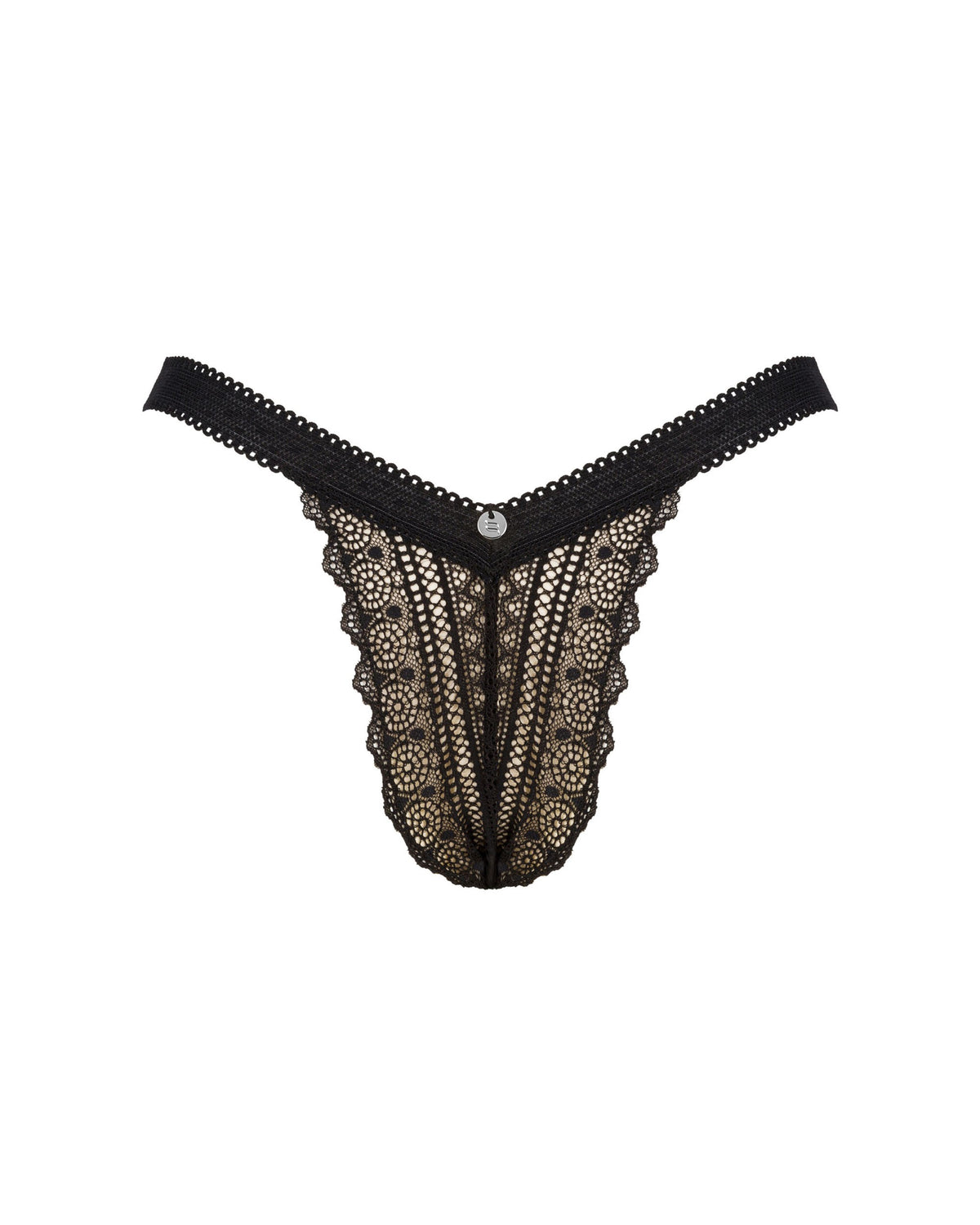 A supplementary image of the Estiqua black lace detail panties