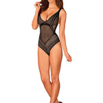 An additional view of the Estiqua black lace teddy