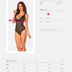 The Estiqua black lace teddy, shown in an alternate image