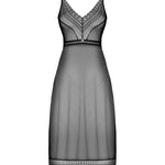 The Estiqua black long chemise, featuring an open back
