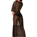 The Estiqua black long peignoir seen from another angle