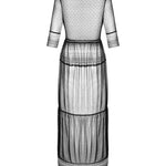 The Estiqua black long peignoir, seen from a different angle