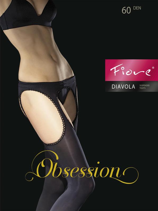 Diavola black garter stockings by Fiore