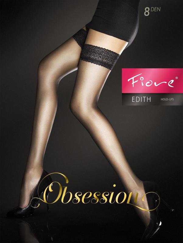 Edith black hold-up stockings by Fiore