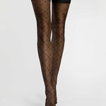 Enchantè black 20 denier hold-up stockings by Fiore