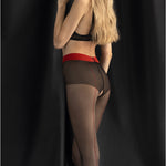 Firelight black and red 20 denier stockings by Fiore