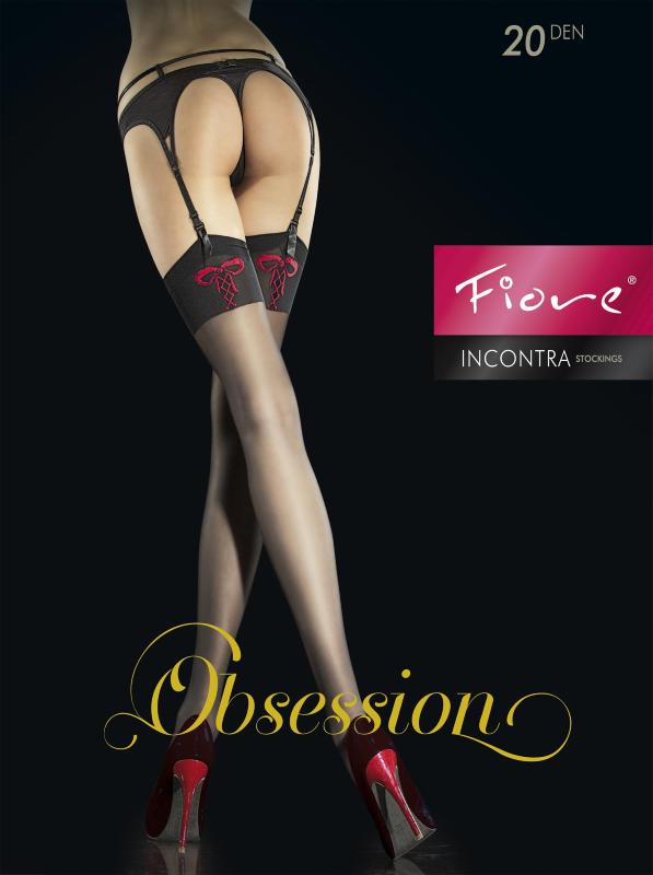 Incontra black and red stockings with red accents by Fiore