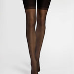 Infini black 15 denier hold-up stockings by Fiore