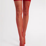 Liza red hold-up stockings by Fiore