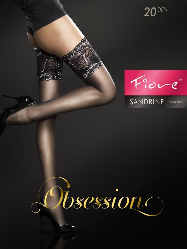 Sandrine black hold-up stockings by Fiore