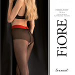 Firelight black and red 20 denier stockings with a polyamide and elastane blend