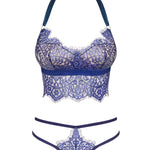 An additional view of the Flowlace blue lace bra and bottoms set
