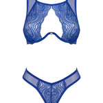 The Giselia blue lace bra and panties set, seen from a different angle
