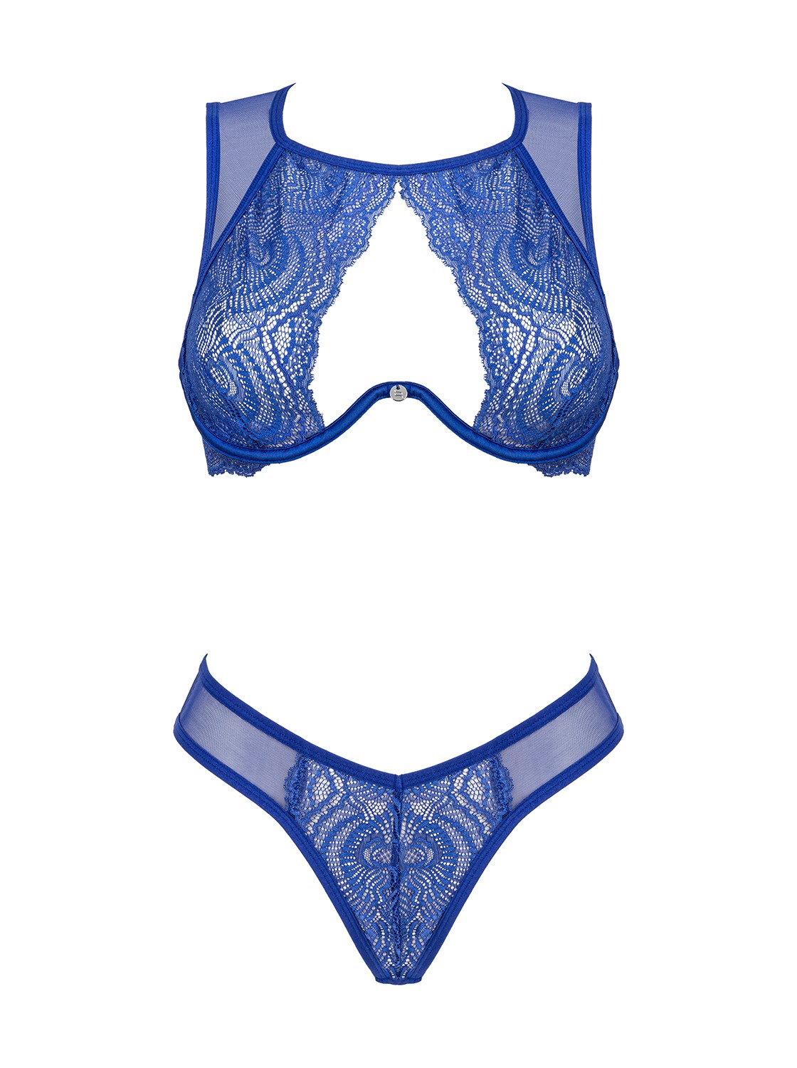 The Giselia blue lace bra and panties set, seen from a different angle