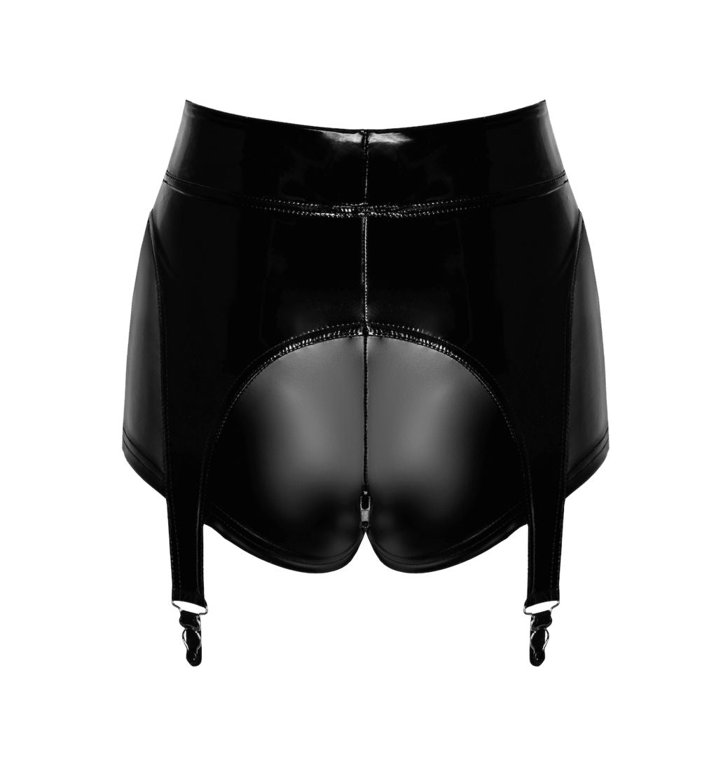 A further look at the Glam black wetlook and vinyl shorts