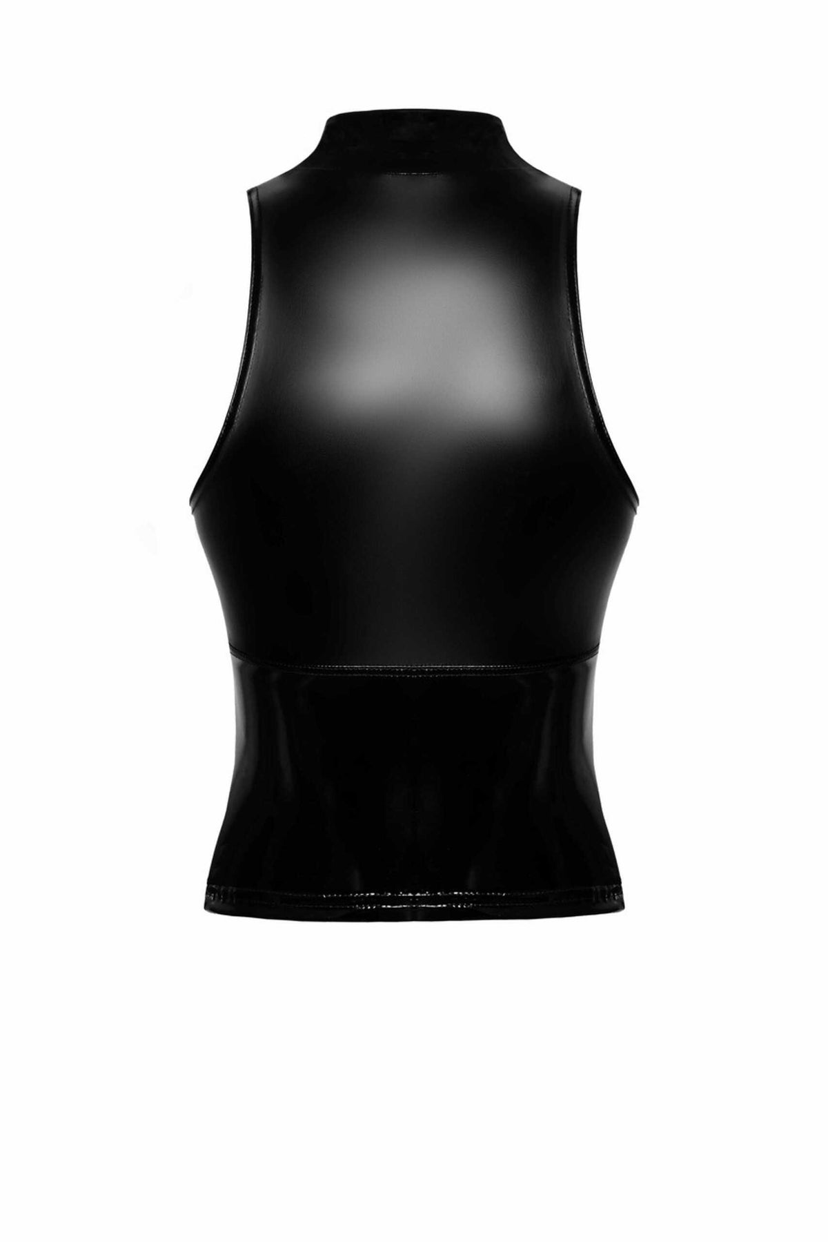 An additional view of the Glam black wetlook and vinyl top