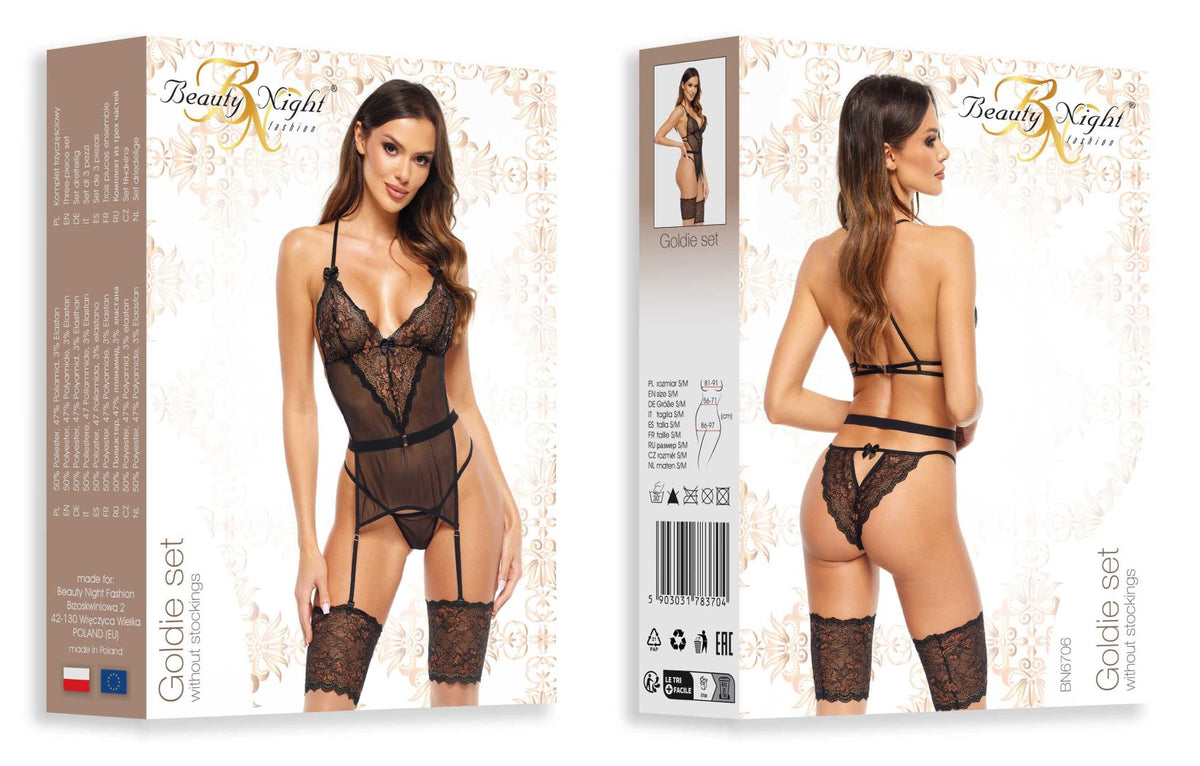 One more view of the Goldie black lingerie set